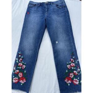 Madewell Embroidered High Waist The Slim Boy Jeans Womens Size 31